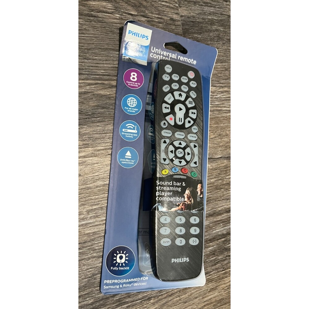 Philips Universal Remote Control 8 Device Elite Backlit ROKU SRP9488C/27 - Black